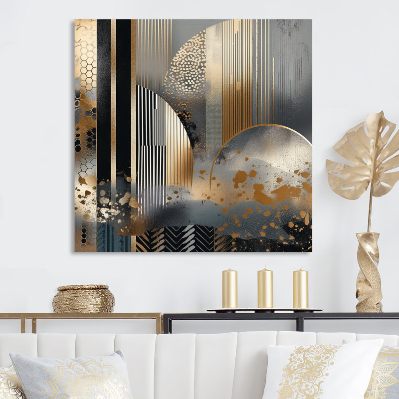 Kanav formes et lignes abstraites marbre IV - décoration murale en métal, H 23 po x l 23 po x P 1 po