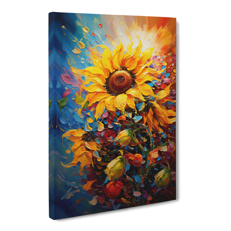 Sunflower Action - No Frame Print, 60cm H x 40cm W x 3cm D