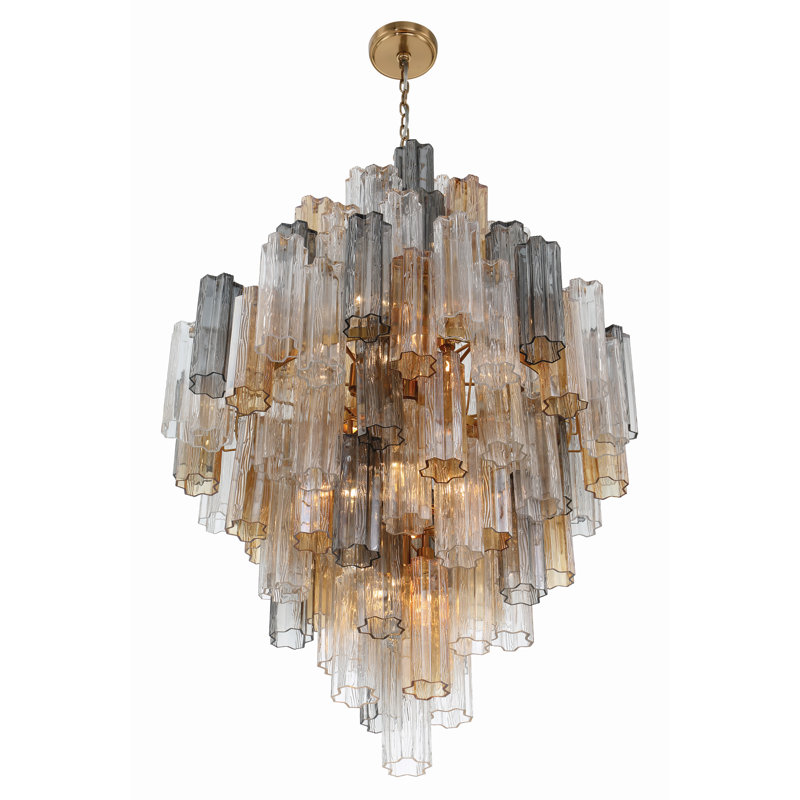 Quinzio Dimmable Chandelier, Aged Brass