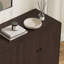 Buffet Almaguer de 80 cm de large avec porte vitrée, tablette réglable et fini grain de bois, noyer brun-92656154