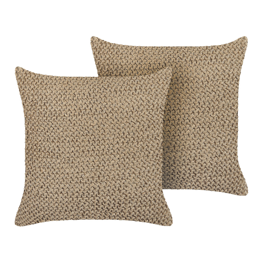 Huskins Beige Square Scatter Cushion mit Füllung