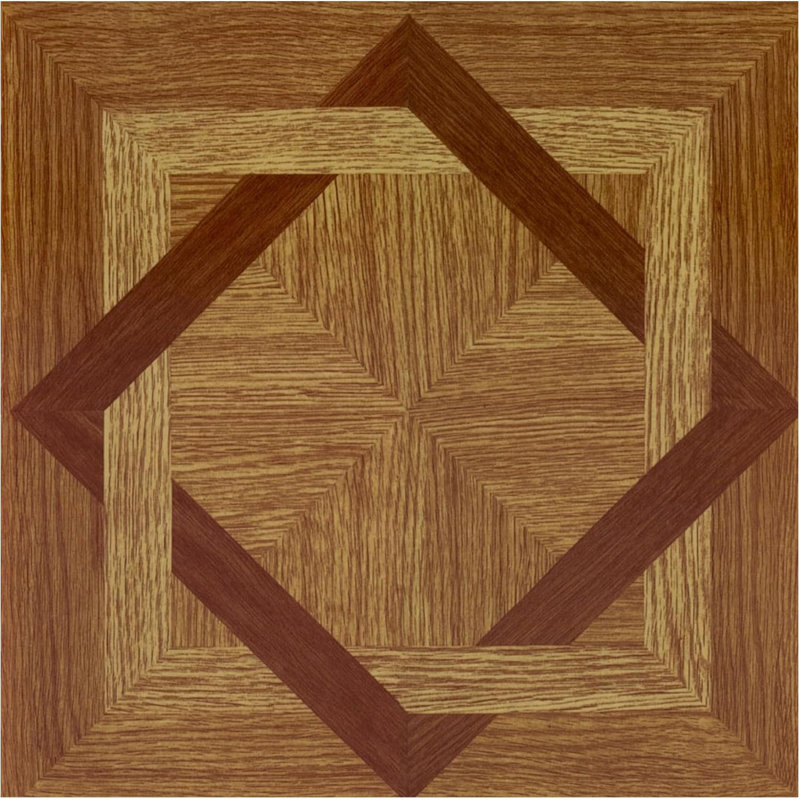 Woven Trends Tivoli Self Adhesive Vinyl Floor Tiles, 45 Pcs, 12" X 12", Wood Diamond