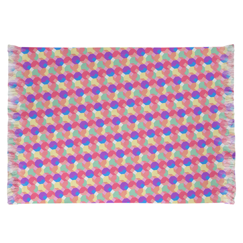 Mauve/jaune Tapis décoratif octogones, Oui