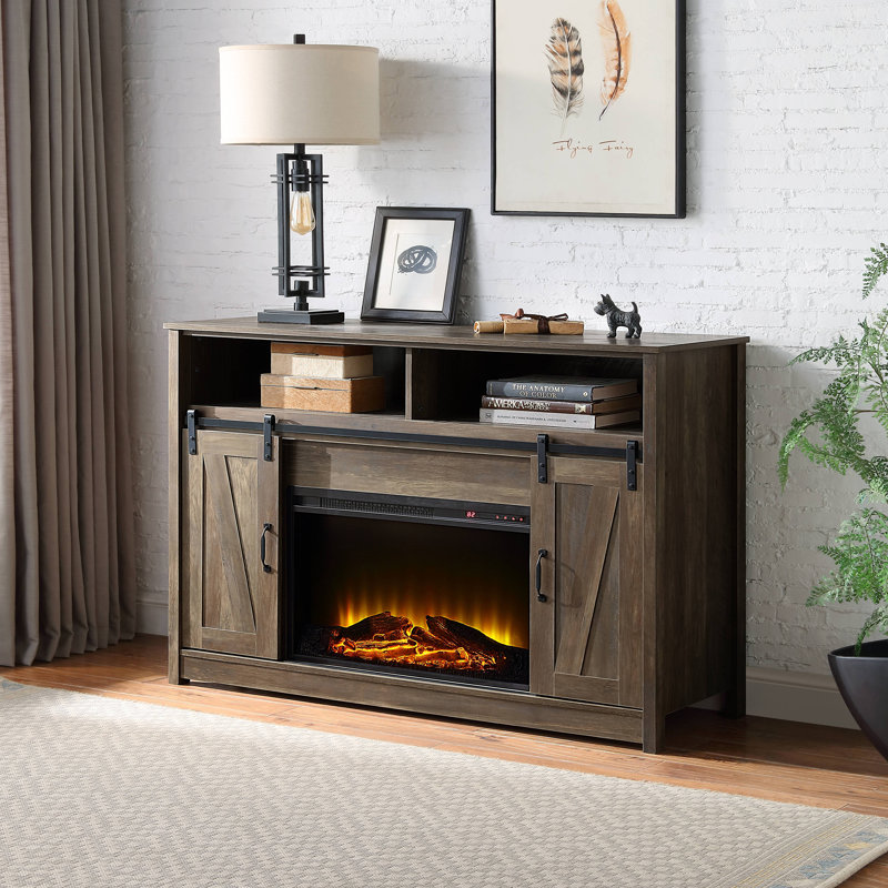 Fireplace, Rustic Oak Finish