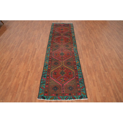 Handmade Wool Traditional Runner Rug 4x13