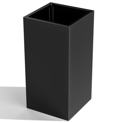 Tall Metal Cube Planter For Outdoor Plants 15" L X 15" W X 30" H, Heavy Duty Steel Planter Box With Removable Insert Shelf, Rectangular Planters For Porch, Garden, Yard, Hotel (black)