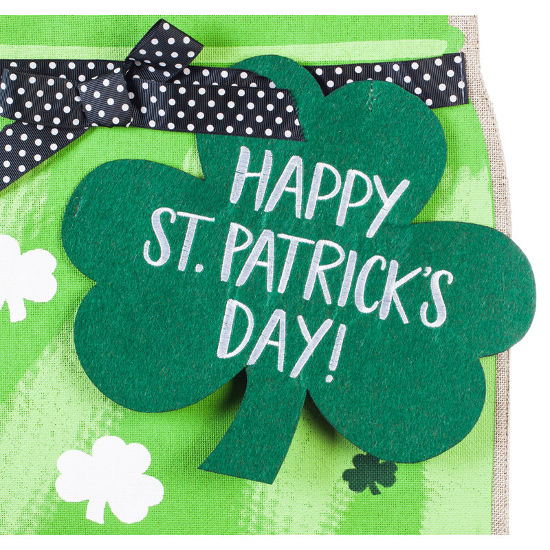 Drapeau de jardin en polyester Shamrock