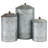Costillo 3 Piece Gray Metal Decorative Jars with Lids Set, 12", 9", 8"H-1301660555