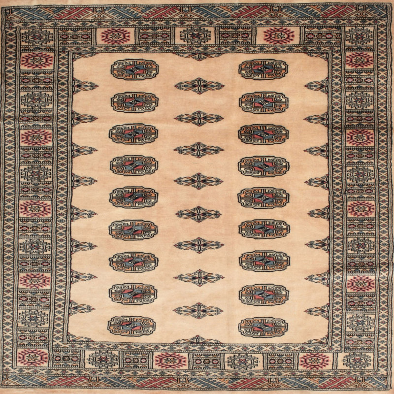 Tapis beige Southwestern, Rond 7 pi