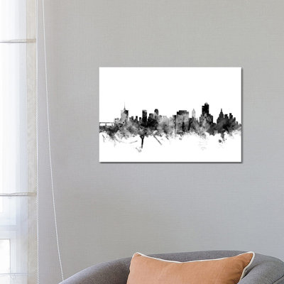 Tulsa, Oklahoma In Black And White by Michael Tompsett - Wrapped Canvas Gallery-Wrapped Canvas Giclée