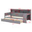 Lit de jour en bois avec tablettes de rangement, lit multifonctionnel avec deux tiroirs de rangement et bureau d'étude-2066314624