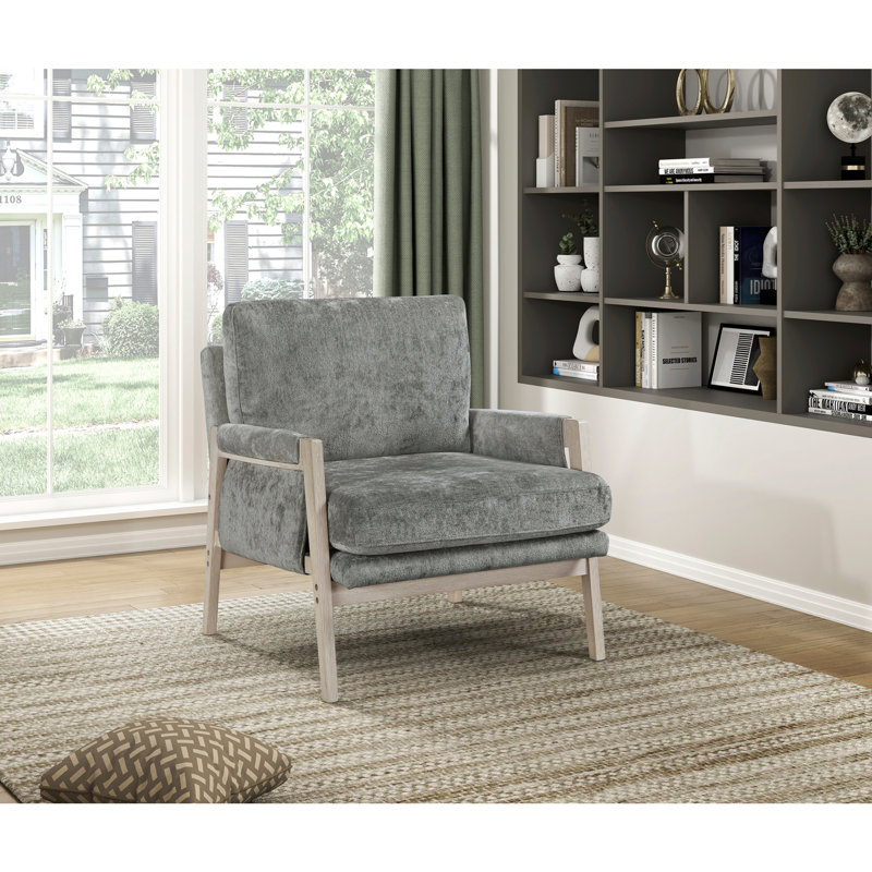 Marceau 31.5" Modern & Contemporary Accent Chair - Chenille Accent Chair Supportive Pocket Coil Seating, Removable & Reversible Cushions