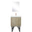 Meuble-lavabo rustique 61 cm L x 51 cm P, comptoir en marbre reconstitué, robinet en or rose - Miroir résistant aux rayures (46 cm) inclus. Meuble-lavabo avec comptoir et protection anti-taches.