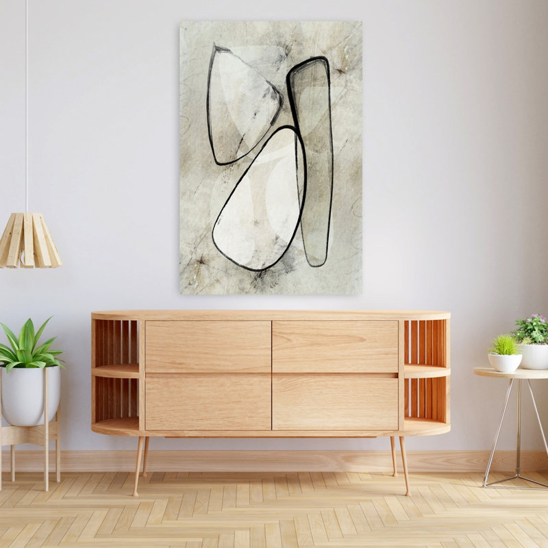 Art contemporain abstrait géométrique contemporain, H 48 po x l 32 po