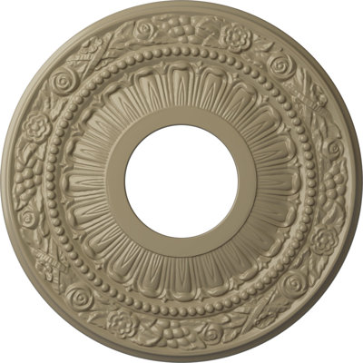 Médaillon de plafond Endurathane Nadia, DE 12 1/8 po x P 3 5/8 po x P 7/8 po (convient aux auvents jusqu'à 4 7/8 po), fini désert Gobi peint à la main