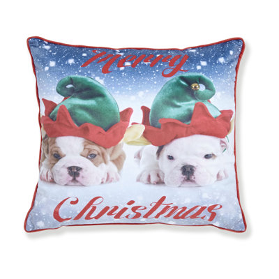 Merry Christmas Dogs Cushion Cover