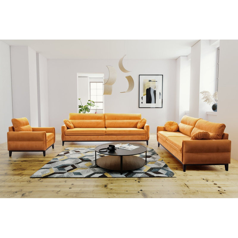 Bhumi 3 - Piece Living Room Set, Orange