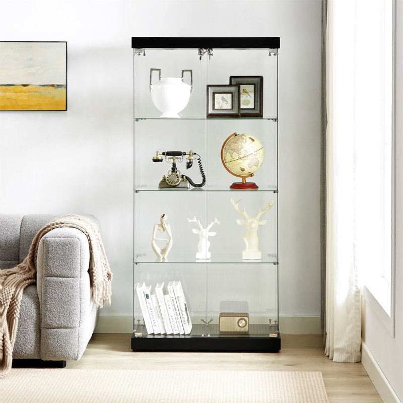 Vitrine à 4 niveaux en verre