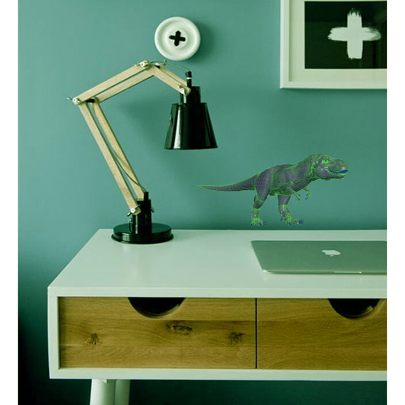 Décalcomanie murale dinosaure polygonal, H 7 po x l 13 po