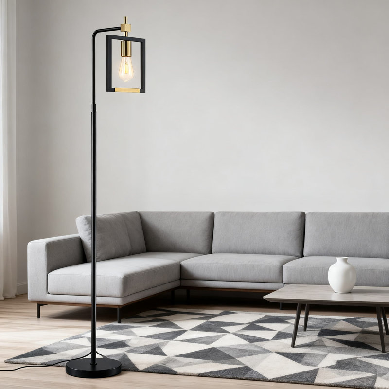 Lampe sur pied industrielle avec interrupteur au pied, lampe sur pied de style Mid-Century moderne pour le salon, la chambre à coucher ou le bureau, avec ampoule Edison E26
