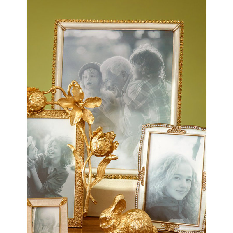 Laetitia Metal Beaded Picture Frame, Gold
