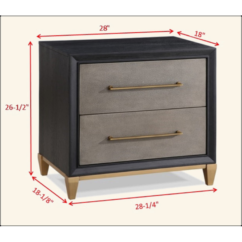 Table de chevet 2 tiroirs 1pc