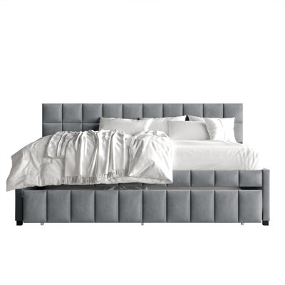 Twin Daybed Velvet With Trundle