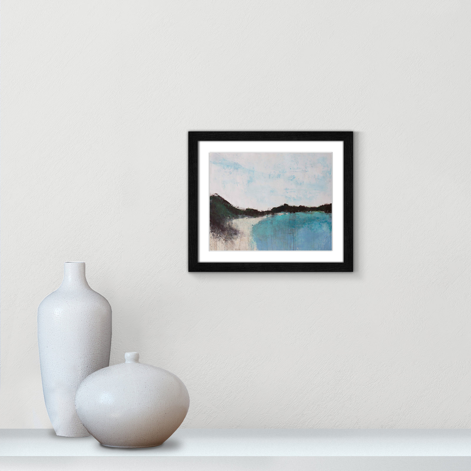 Mountainside Lakeview III Print, Black Framed, 13" H x 15" W x 0.75" D