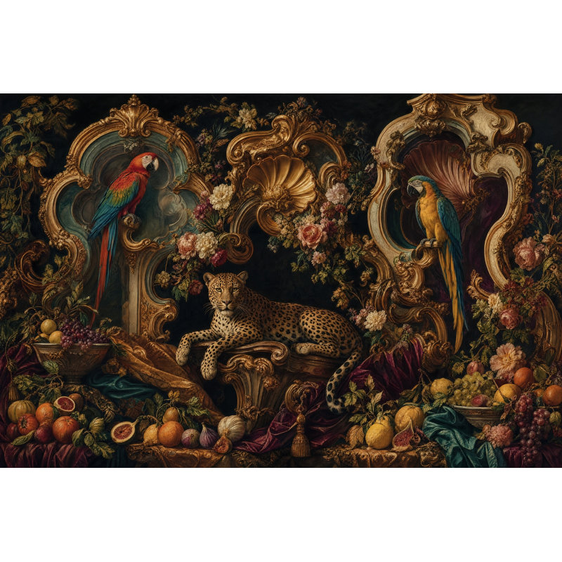 Décoration murale amovible de style baroque papier peint rococo doré, 140 po x 108 po, Texturé non collé