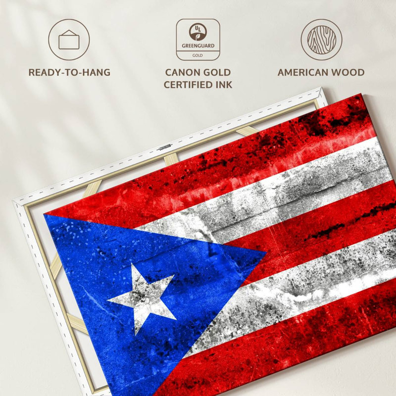 Drapeau grunge de Porto Rico, H 8 po x l 12 po