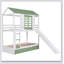 Twin Over House Bunk Bed With Convertible Slide And Trundle