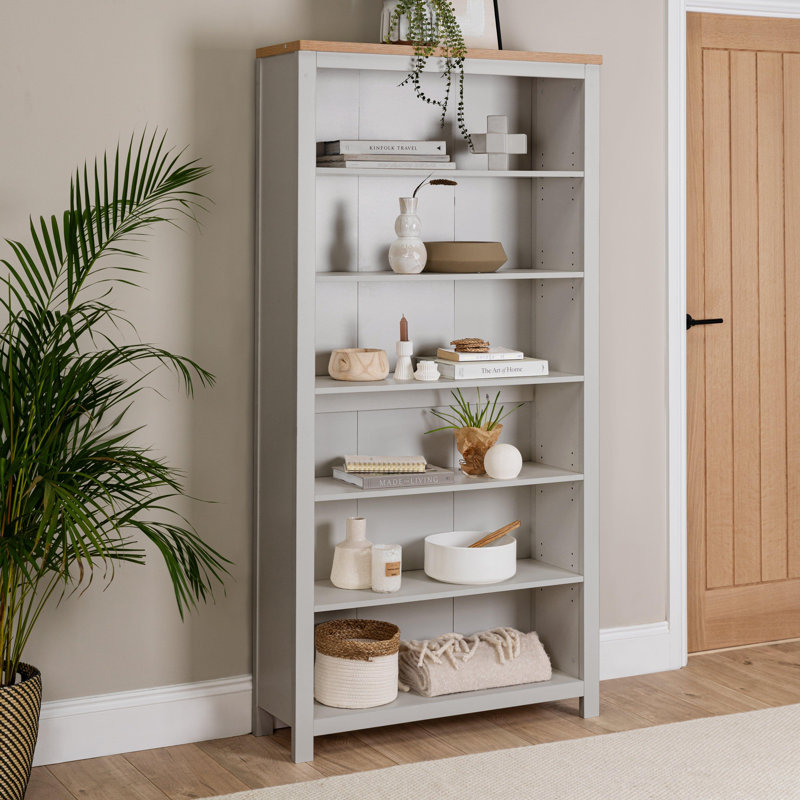 Maryhannah 180cm H x 90cm W Standard Bookcase, Stone Grey