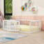 Lit simple en bois avec garde-corps et porte-1730794245