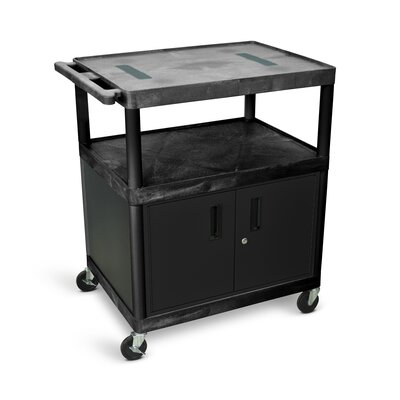 Tuffy High Open Shelf Endura Video Table AV Cart with Locking Cabinet -  Luxor, LE40CWTUD-B