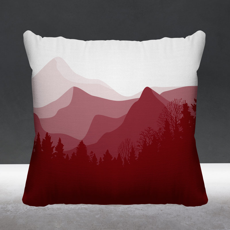 Andor Outdoor Reversible Throw Pillow, 17H" x 17W", Red