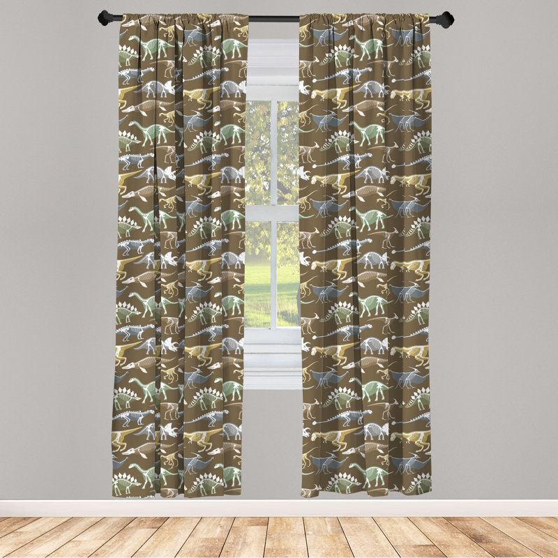 Rideaux 4 panneaux East Urban Home Dinosaur, L 56 po x L 84 po