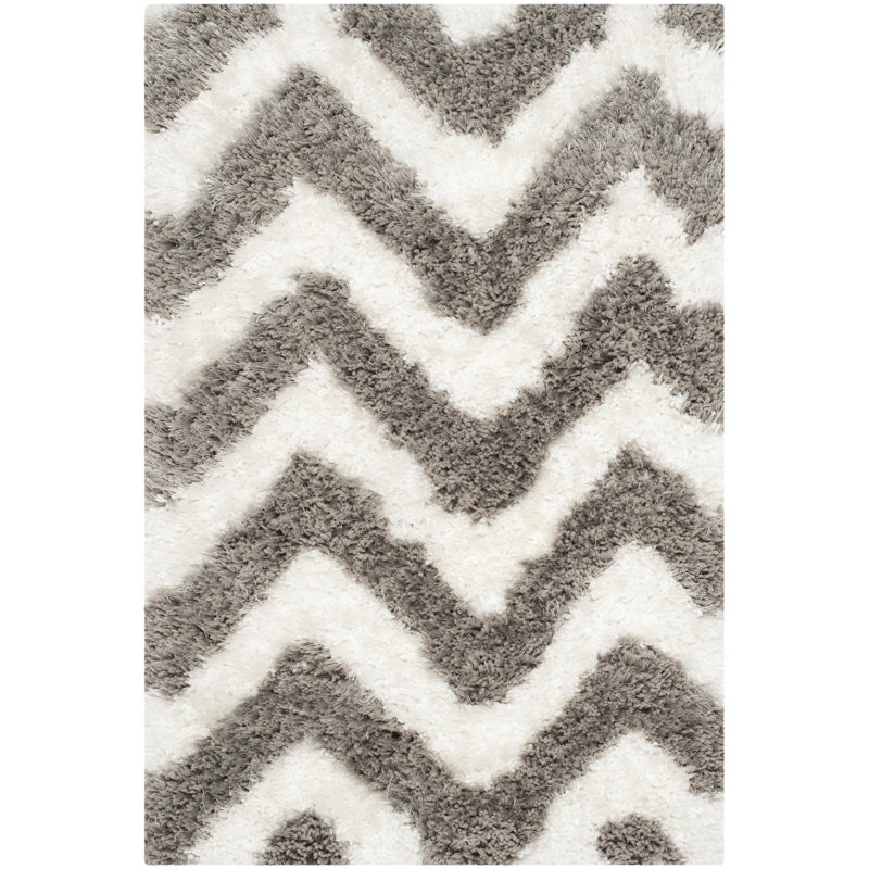 Carignan Chevron Cotton Hand Woven Area Rug, Rectangle 61 x 91 cm