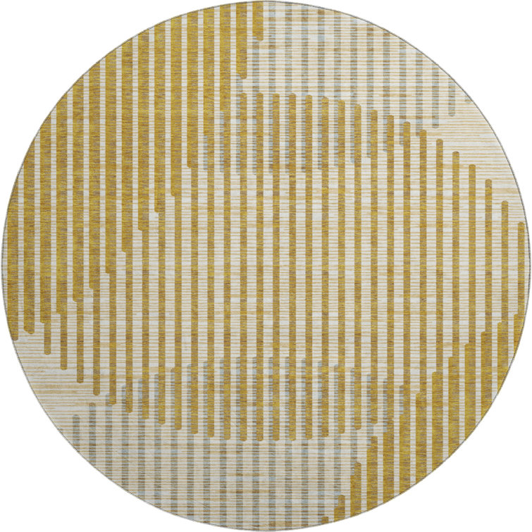Premium Machine Washable Corum AMF1001 Circles Rug