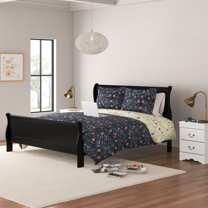 Auzinda Bed, Black, Queen