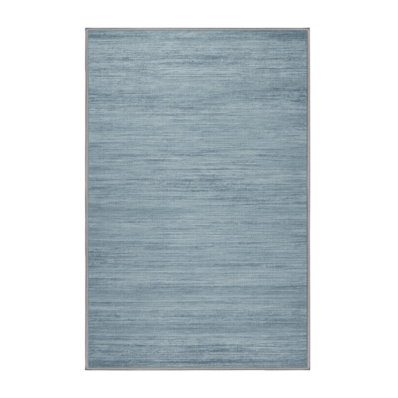 Tapis gris uni lavable à la machine, Rectangulaire 2 pi x 3 pi