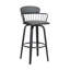 Tabouret de bar pivotant 30 po en bois noir-130132337-130132338