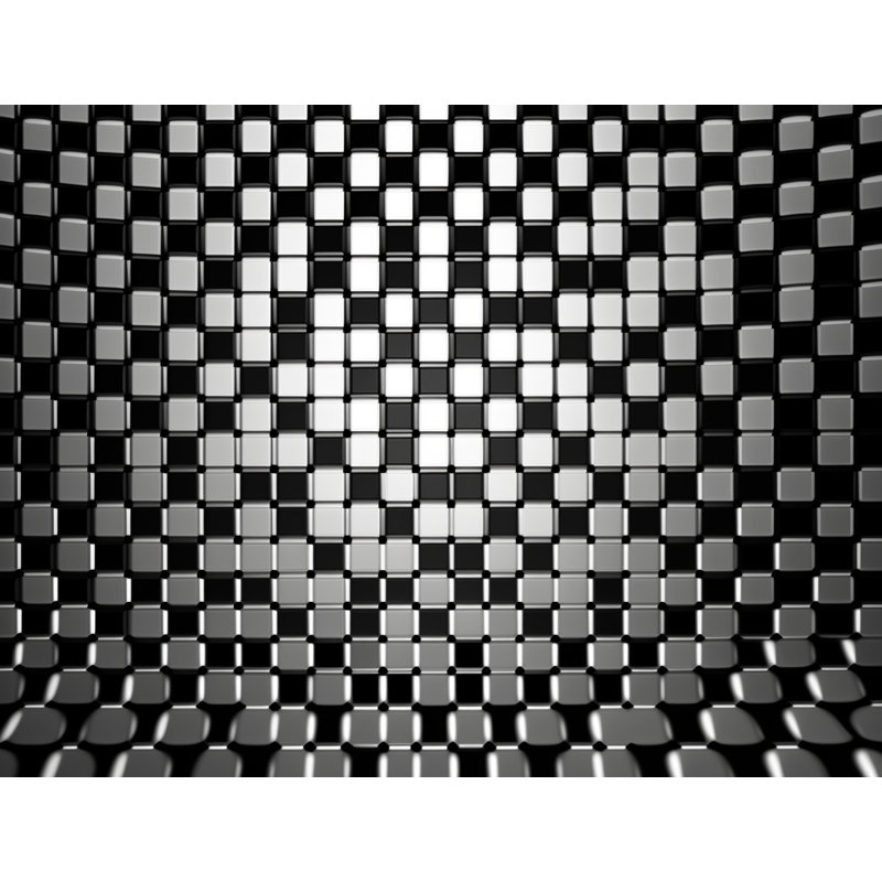 Polyester Comforter, King Comforter, Black/Silver Checkered