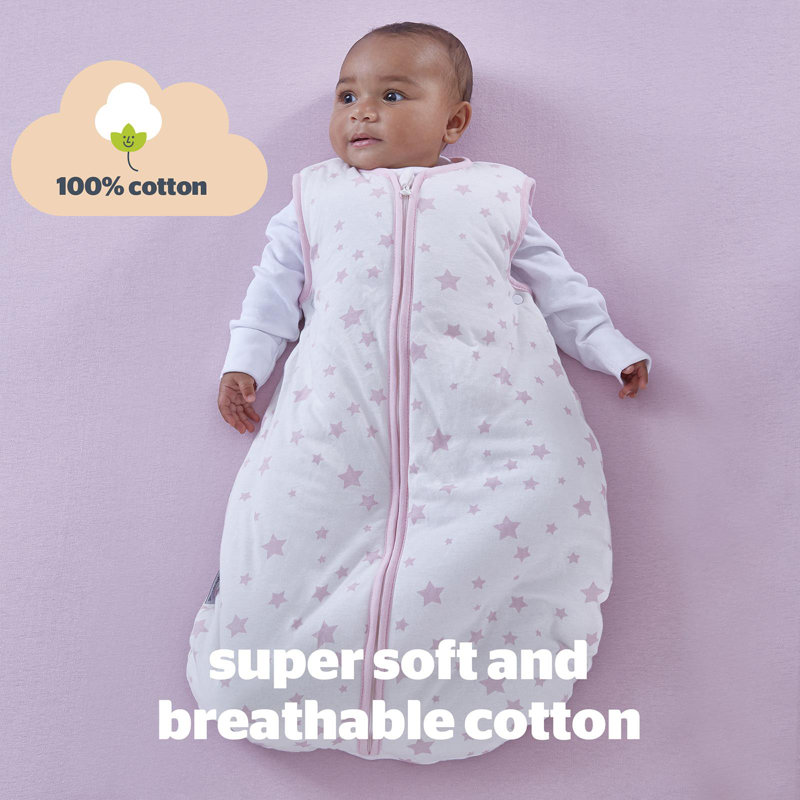 100% Cotton 2.5 TOG Swaddle, 50cm W x 90cm L, Pink