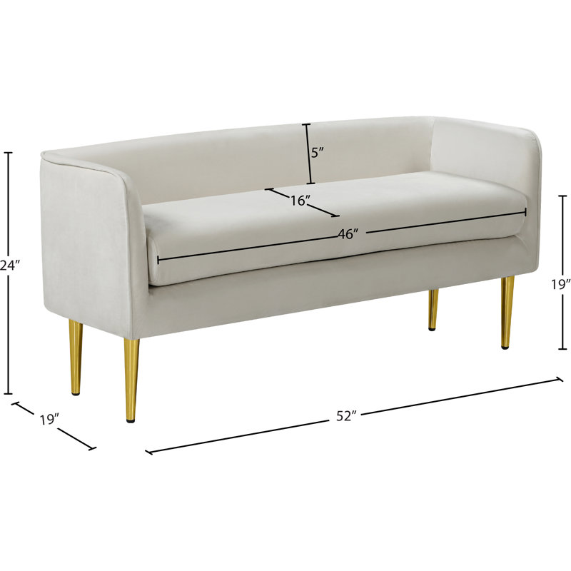 Manuel Upholstered Bench, Cream Velvet