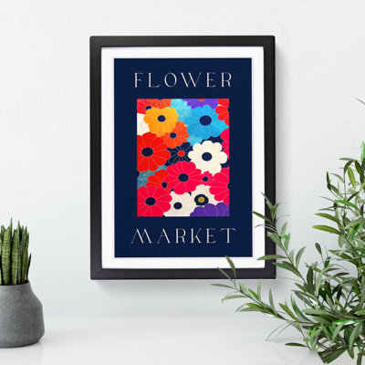 Colourful Flower Market Exhibition No.5 - Single Picture Frame Print on Wood