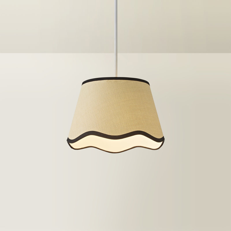 16.5cm H Fabric Empire Lamp Shade ( Slip-On ), Natural/Black