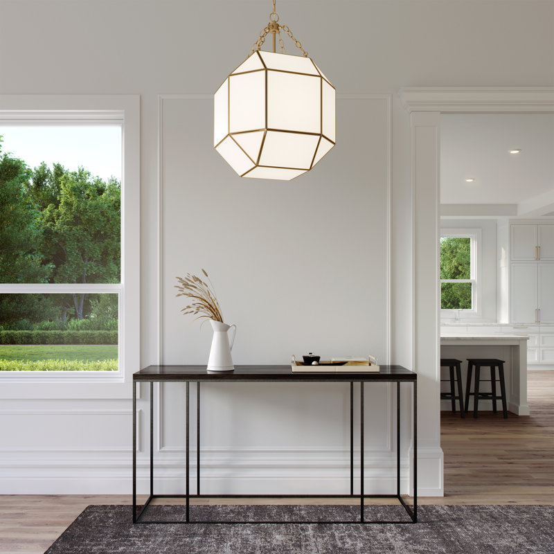 Morrison 3 - Light Pendant, 27.25" H x 18.5" W x 18.5" D, Satin Brass, White