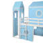 Lit mezzanine simple avec tente et tour rose Slide - Bleu