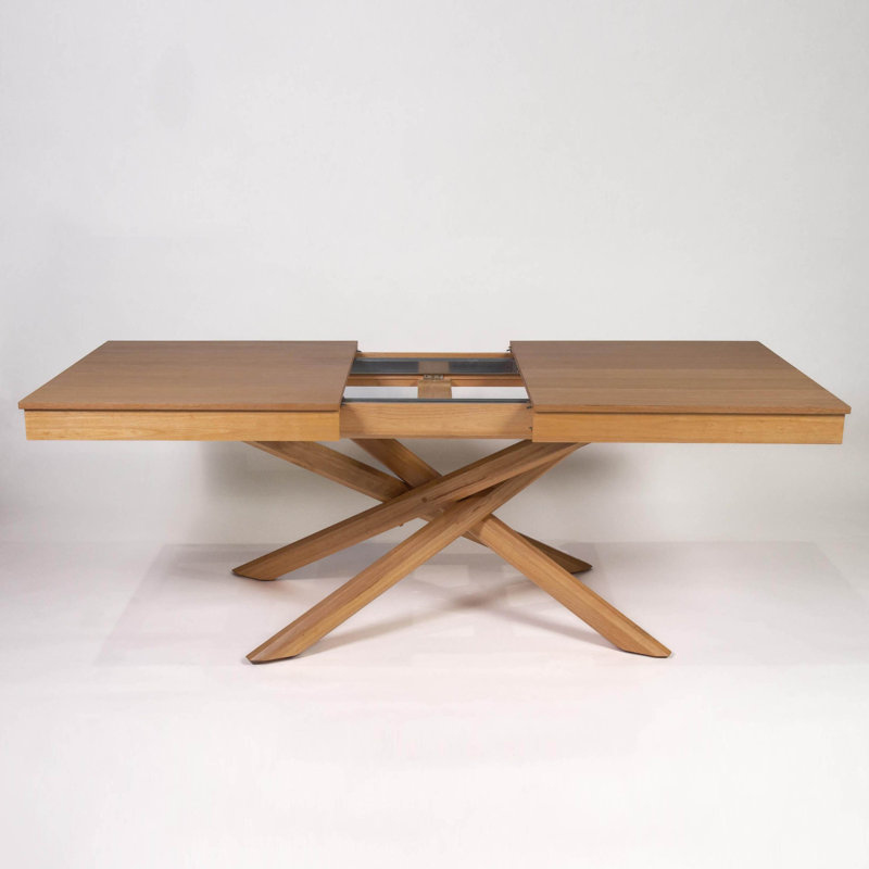 Steede Oak Solid Wood Base Dining Table, Brown