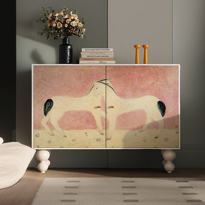 Modern two-door multi-function accent cabinet, White